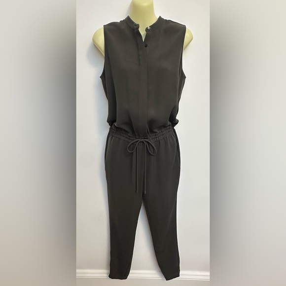 Vince Sleeveless Dark Grey Jumpsuit with Drawstring Waist - Picture 1 of 9